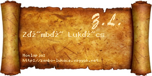 Zámbó Lukács névjegykártya